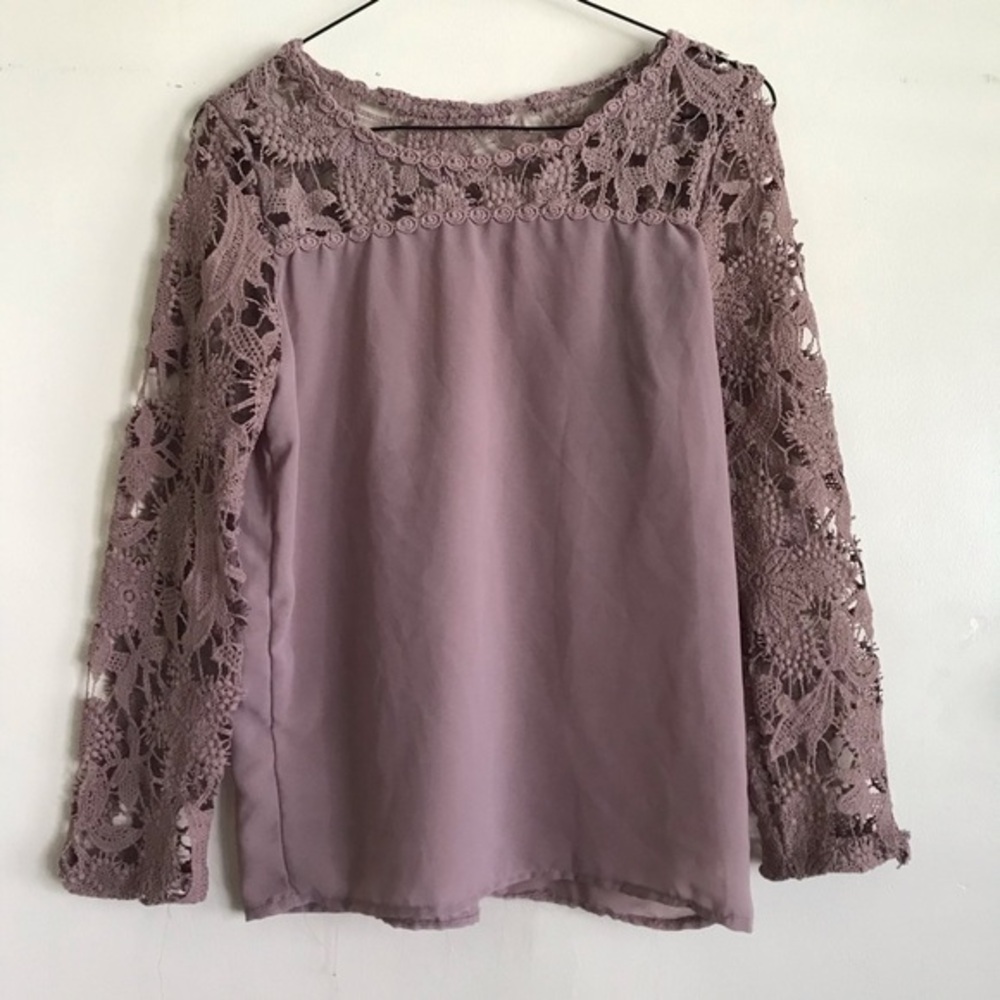 Lace Cutout Nude Top
